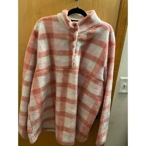 Andree by Unit White/Pink Checkered Sweatshirt 3XL